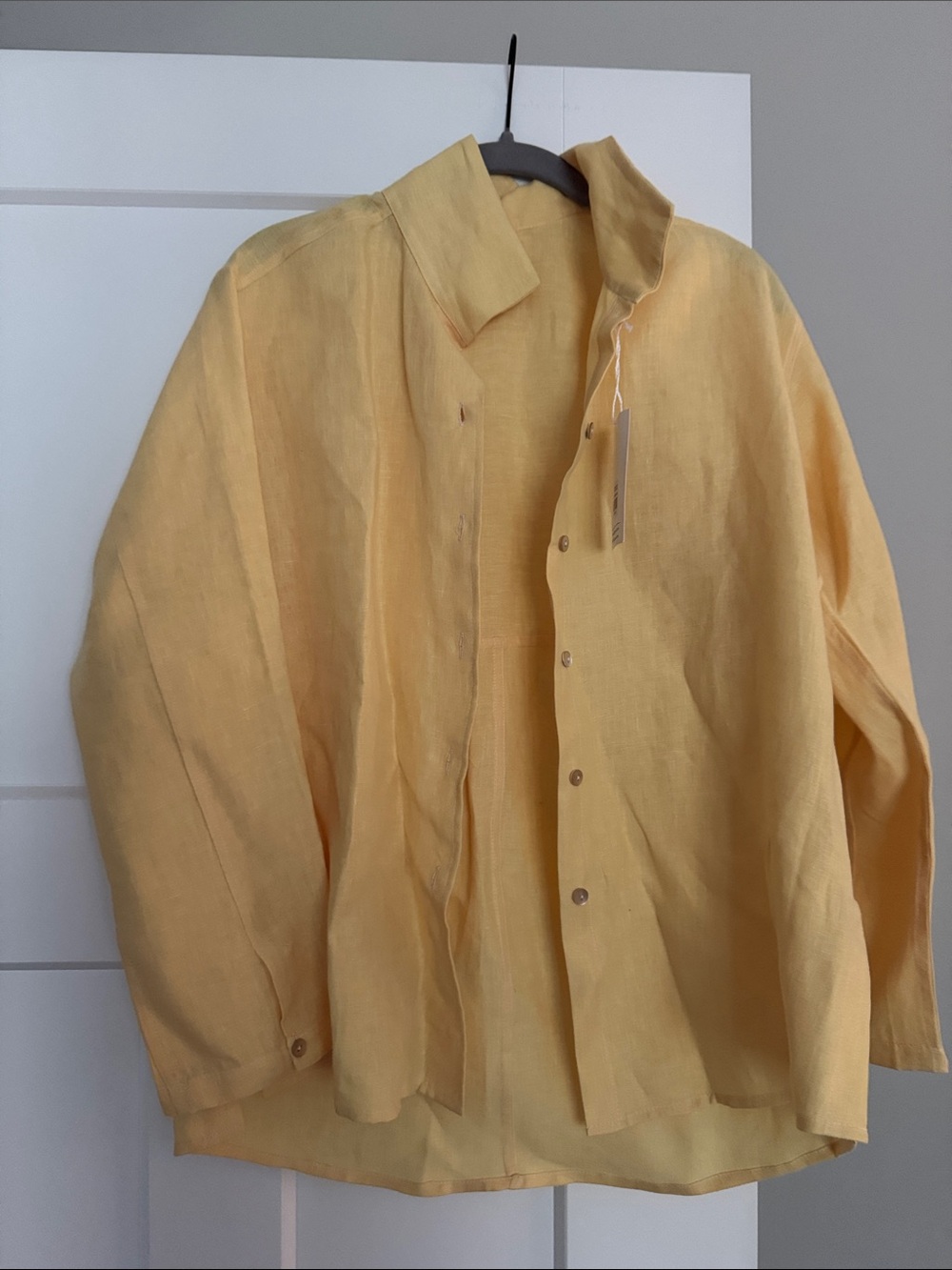 Jill McGowan Astrid Women's Yellow Linen Button-Up Blouse